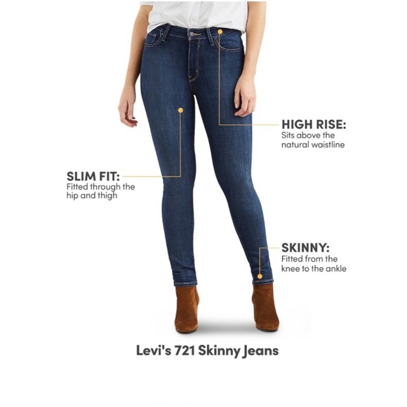 NWOT, Levi's, 721 High-Rise Skinny Jean, Size 29, Dark Blue - Picture 3 of 11